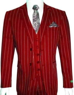 Mafia Outfit - Mobster Outfit - Italian Costume - Red Six Button Suit