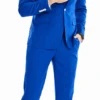 Royal Blue And White Pinstripe Suit With Double Breasted