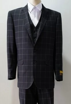 Slim Fit Prom Suits - Tailored Black/Plaid