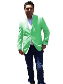 Green Color Blazer Stage Party Bright Sport Coat / Dinner Suit Jacket Sportcoat Jacket Vented Live Green Blazer