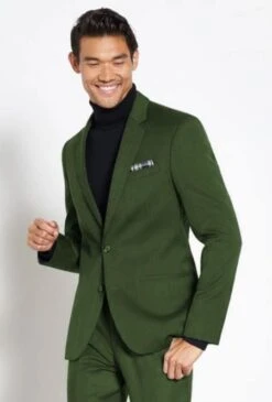 Suit And Turtleneck Combo - Turtleneck Prom Outfits - Prom Turtleneckgreen Suit