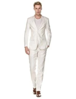 Suits For Easter - Mens Easter Suit - Mens Modern Fit Linen Wedding Suit White