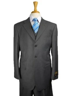 Super 150 Wool Suit - Satin Peak Lapel Suit