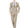 Tan Groomsmen Suits Mens Modern Fit Textured Suit Light Taupe