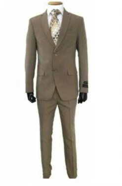 Tan Groomsmen Suits Slim Fitted Tuxedos