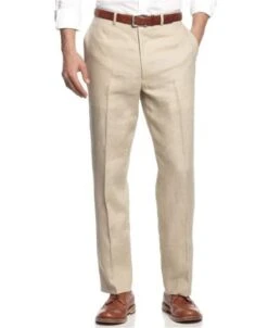 Tan Linen Suit - Two Button Pure Linen For Beach Wedding Outfit Suit Basic Solid Plain Tan Wedding / Prom ~ Beige -Alberto Nardoni Shop tan Suit4