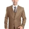 "Dark Taupe Men's Wedding & Business Suit - Vested Two Button Solid Color"