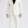 Suit And Turtleneck Combo - Turtleneck Prom Outfits - Prom Turtleneck Ivory Suit