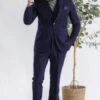 Suit And Turtleneck Combo - Turtleneck Prom Outfits - Prom TurtleneckNavy Suit