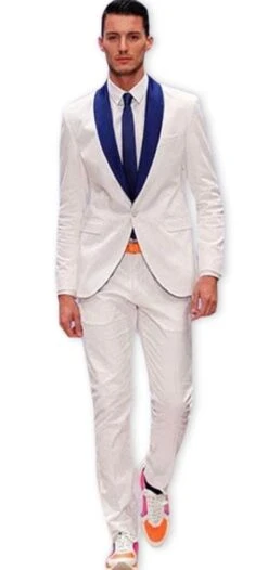 Tux-SH White/Royal -Tuxedo WholesaleDistributors
