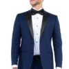 "Men's Navy Modern Fit Tuxedo Jacket With Black Lapel - Two Button Notch"