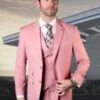 Peach Tuxedo Suit - Pink Tuxedo Suit - Prom Wedding Tuxedo Vested Suit