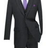 Olympia Collection - Glen Plaid Regular Fit Suit 3 Piece Black