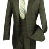 Renaissance Collection - Regular Fit 3 Piece Suit Olive