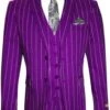 Mafia Outfit - Mobster Outfit - Italian Costume - Front Pocket Purple Suit