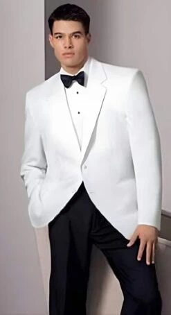 Snow White Dinner Jacket White Dinner Jacket - Two Buttons Notch Collared