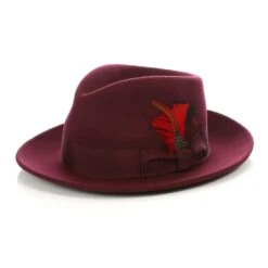 Wholesale Mens Dress Hat In Color Burgundy